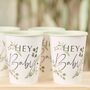Botanical Hey Baby Shower Cups, thumbnail 1 of 2