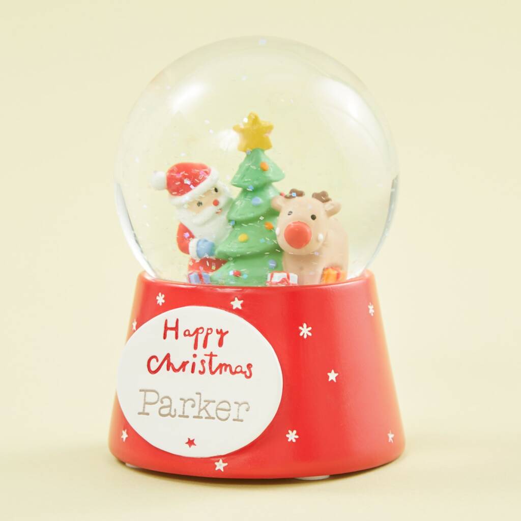 Personalised Santa Scene Snow Globe By My 1st Years