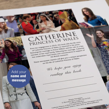 Catherine Princess Of Wales Personalised Deluxe Royal Book, 3 of 12