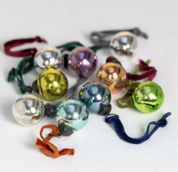 Nine Mini Shiny Baubles With Velvet Loops, 3 of 3