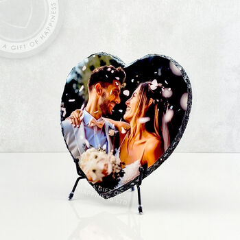 Large Heart Rock Photo Slate Personalised Photo Gift, 7 of 10