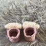 Dusty Pink Ribbed Teddy Bear Baby Socks, thumbnail 6 of 8