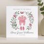 New Baby Girl Congratulations Card Personalised, thumbnail 7 of 8