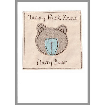 Personalised Bear Christmas Card For Him, Dad, Grandad, 2 of 12