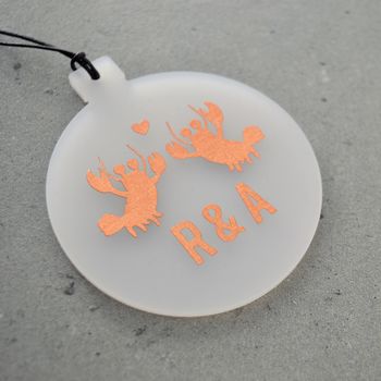 Personalised Lobster Christmas Tree Bauble Decoration, 2 of 8