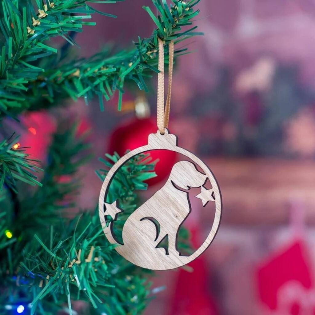 Wooden Dog Christmas Tree Bauble Decoration By Made For You Gifts