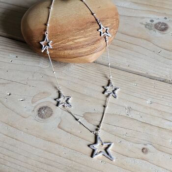 Open Stars Necklace In Silver, 2 of 4