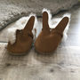 Personalised First Easter Bunny Sheepskin Baby Booties, thumbnail 2 of 6