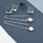 Baroque Pearl Threader Earrings In Sterling Silver, thumbnail 3 of 10
