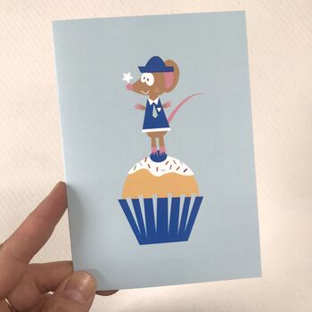 Master Mouse And Cupcake Birthday Card, 3 of 3