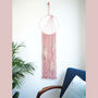 Modern Macrame Hoop Wall Hanging With Feathers, thumbnail 2 of 5