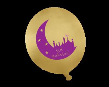 Eid Party Balloons 10pk Purple And Gold, 3 of 3
