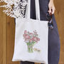 Personalised Birthday Birth Flowers Bouquet Tote Bag, thumbnail 1 of 6