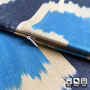 Traditional Handwoven Ikat Cushion With Blue Tones, thumbnail 3 of 7