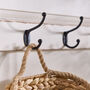 White Wooden Wall Shelf With Hooks, thumbnail 4 of 5