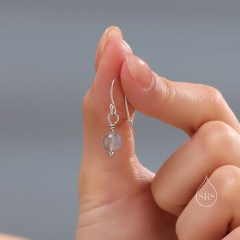Genuine Labradorite Drop Hook Earrings In Sterling Silver, 8 of 12