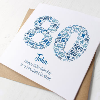 Personalised 80th Birthday Card For Him, 3 of 6