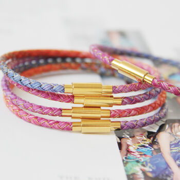 Rainbow And Gold Braided Bracelet, 6 of 7