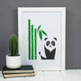 Panda And Bamboo Wall Art Riso Print, thumbnail 2 of 3