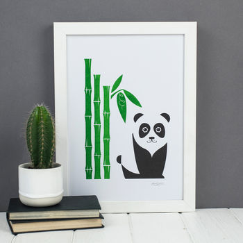 Panda And Bamboo Wall Art Riso Print, 2 of 3