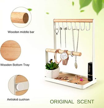 Three Tier Jewelry Stand Holder With Hooks, 5 of 10