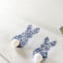 Blue Floral Applique Bunnies Blackout Roman Blind, thumbnail 3 of 3