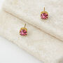 Pink Swarovski Crystal Stud Earrings, thumbnail 4 of 6