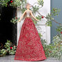Red And Gold Skirt Angel Christmas Tree Topper, thumbnail 1 of 4
