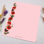 A5 Pink Letter Writing Paper With Butterfly And Poppies, thumbnail 3 of 4