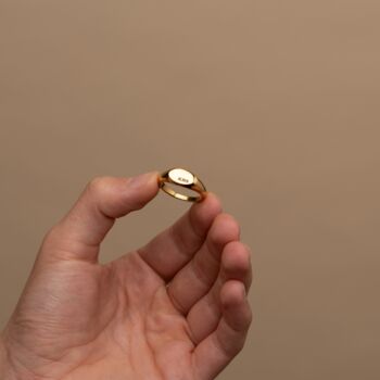 Personalised Initials Oval Signet Ring For Men And Women, 8 of 9
