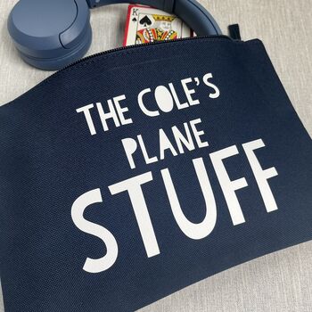 Personalised Plane Stuff Travel Pouch, 2 of 3