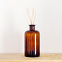 Large Brown Glass Apothecary Diffuser Bottle And Reeds, thumbnail 8 of 9