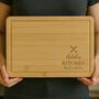 Personalised Knife And Fork Wooden Chopping Board, thumbnail 1 of 3