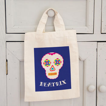 Personalised Day Of The Dead Skull Bag, 2 of 2