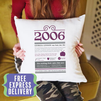 Personalised 18th Birthday Gift Cushion, 2 of 9