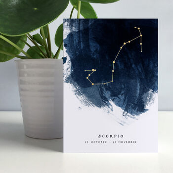 Scorpio Constellation Zodiac Star Sign Birthday Card, 4 of 5