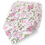 100% Cotton Handmade Floral Wedding Tie Pink, thumbnail 1 of 2