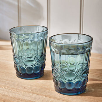 Set Of Four Vintage Embossed Tumblers, 2 of 6