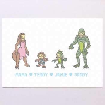 Personalised Monsters Family Print, 9 of 10
