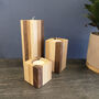 Mixed Wood Set Of Three Candlesticks, thumbnail 1 of 3