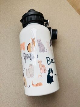 Personalised Cats Floral Water Bottle, 5 of 5