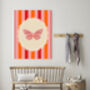 Butterfly Bight Stripy Pink Art Print, thumbnail 4 of 4