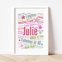 Personalised 50th Birthday Word Art Gift Her, thumbnail 1 of 9