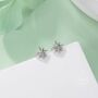 Tiny Starburst Internally Threaded Flat Back Earrings In Sterling Silver, thumbnail 5 of 11