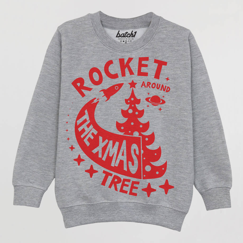 Rocket Around The Christmas Tree Children's Jumper, 1 of 3