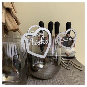 Personalised Glass Charms Wedding Place Setting, 3 of 7