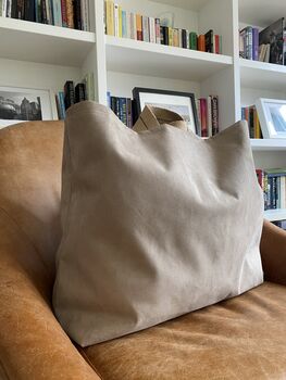 Extra Large Tote Bag Mock Suede, 5 of 5