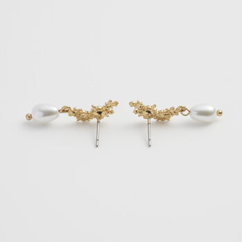 Hibiscus And Pearl Earrings, 5 of 10