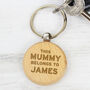 Personalised This Grandad Belongs To Wooden Keyring, thumbnail 3 of 4