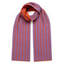 Thin Stripe Wool And Cashmere Scarf Orange And Purple, thumbnail 2 of 2